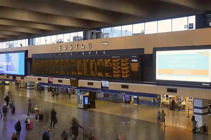Euston station entrance in central London