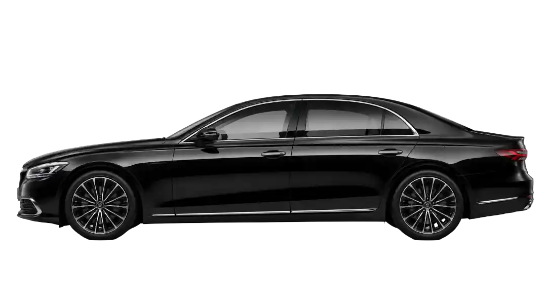 Executive car for business airport transfers, seating 4 passengers