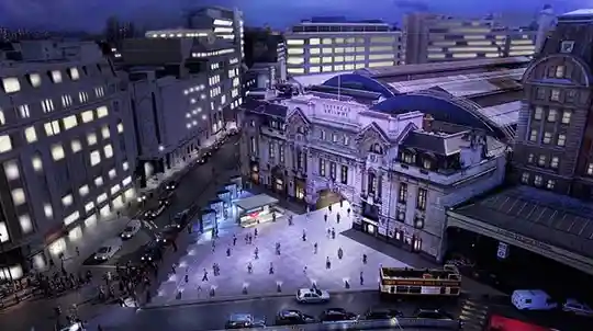 Victoria station entrance in central London